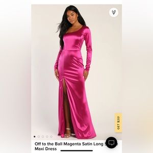 NWT Lulu’s Magenta off the ball dress size M